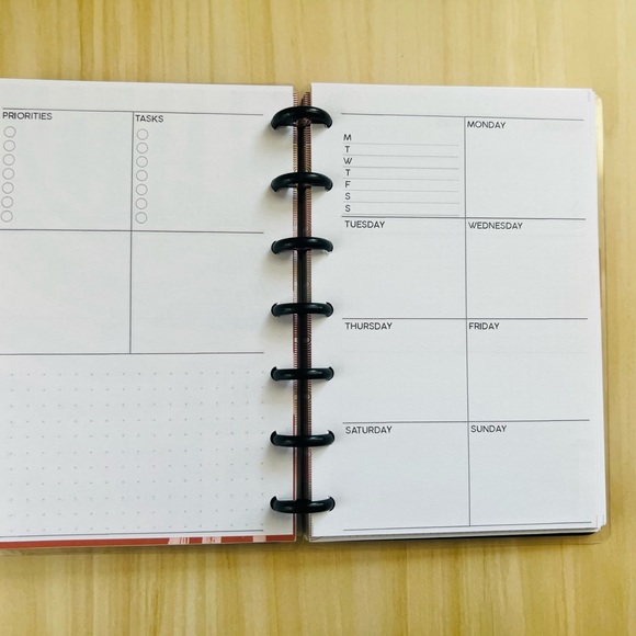 Hand Crafted Office Happy Planner Mini Size Weekly Layout Inserts